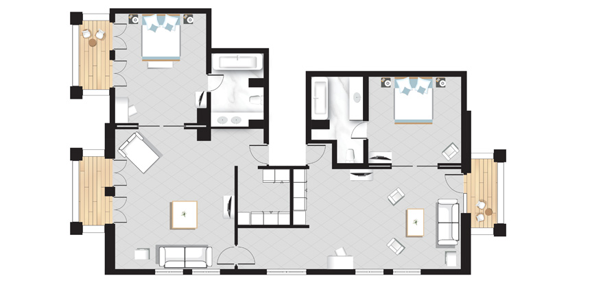 Suite-Mandola-2-bedroom-Mandola-Rosa-floorplan